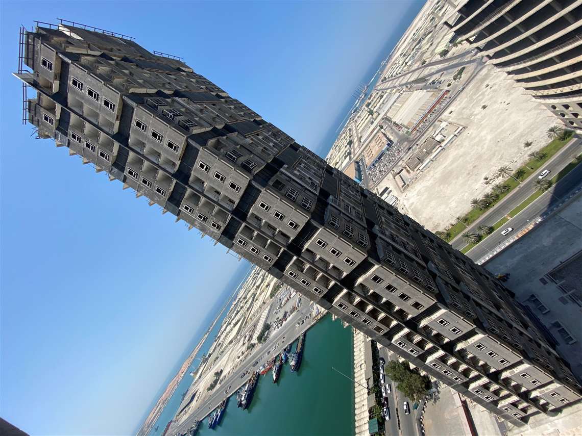 Mina Plaza, Abu Dhabi, tallest building ever demolished using explosives as at November 2020.jpg
