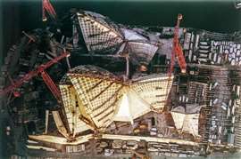 The Sydney Opera House under construction in 1965