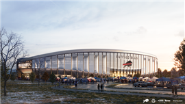 A digital rendering of the new Buffalo Bills stadium 