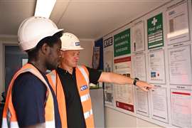 A worker being given an on site induction