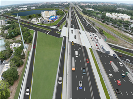 Digital render of the redesigned I-4 interchange in Florida