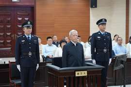 Sheng Guangzu, ex-general manager of the China Railway Corporation, stands trial in Shaanxi province on 3 August