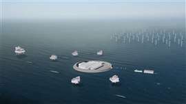 A visualisation of Denmark's proposed energy island in the North Sea