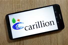Carillion logo displayed on a smartphone