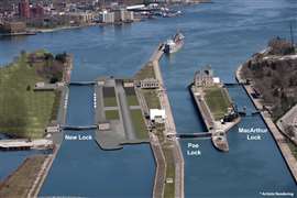 An artistic rendering of the future Soo Lock system