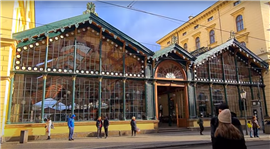 The historic Masaryk railway station in Prague, Czechia