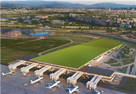 An impression of the proposed new terminal at Amerigo Vespucci Airport in Florence