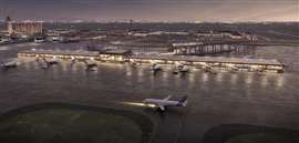 A digital rendering of Dallas Forth Worth International Airport's Terminal F