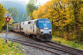 An Amtrak train in Washington state. (Image: Adobe Stock)