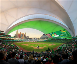 The Athletics' planned new ballpark in Las Vegas would feature the largest 'jumbotron' screen in Major Leage Baseball