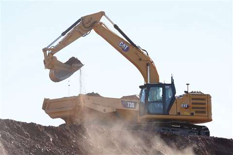 Cat C320 excavator operated remotely
