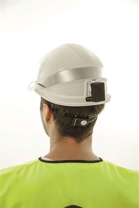 The device can be attached to helmets to help workers self-correct their movements