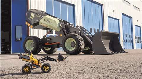 The 5-tonne Zeux LX03 wheeled loader prototype with the Lego toy that inspired it