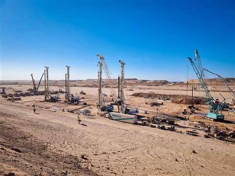 Foundation work at Saudi Arabia's The Line 