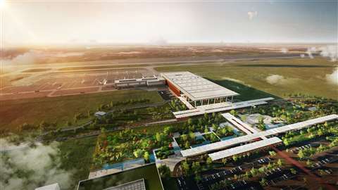 Digital rendering of Noida International Airport