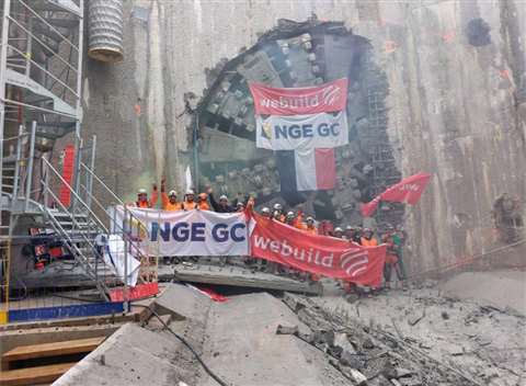 TBM Mireille breaks through on a section of line 16 of the Grand Paris Express project